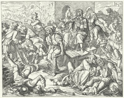 El conde herido Ernst Rudiger von Starhemberg entre los defensores de Viena, 1683 de Oskar Pletsch
